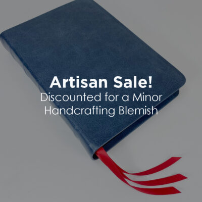 Artisan Sale! - Midsize Large Print Text Bible - Full-Grain Cowhide Series, Blue (Silver)