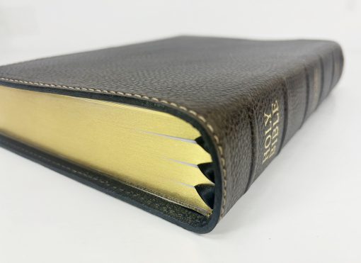 Midsize Wide Margin Text Bible - Signature Series, Brown Full-Grain Cowhide Cover with Black Full-Grain Liner - Image 3