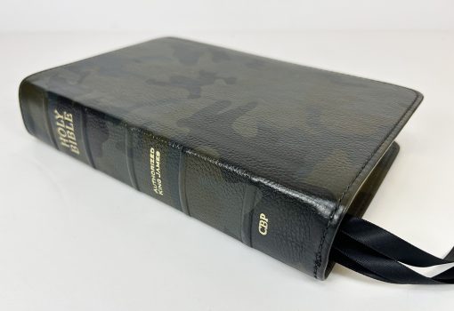 Handsize Text Bible - Full-Grain Cowhide Series, Green Camo - Image 2