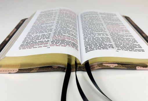 Handsize Text Bible - Full-Grain Cowhide Series, Pink Camo - Image 6