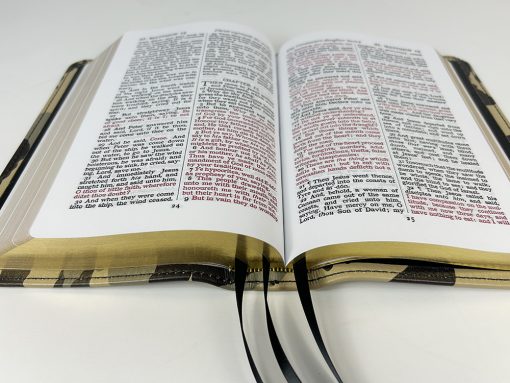 Handsize Text Bible - Full-Grain Cowhide Series, Beige Camo - Image 5