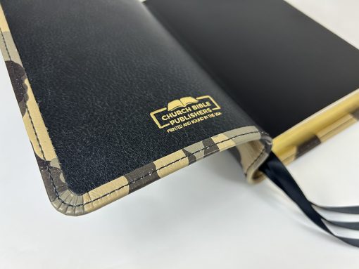 Handsize Text Bible - Full-Grain Cowhide Series, Beige Camo - Image 7