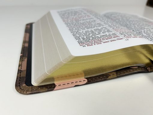 Handsize Text Bible - Full-Grain Cowhide Series, Pink Camo - Image 7