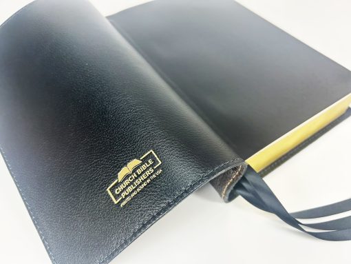 Midsize Wide Margin Text Bible - Signature Series, Brown Full-Grain Cowhide Cover with Black Full-Grain Liner - Image 5